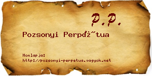 Pozsonyi Perpétua névjegykártya